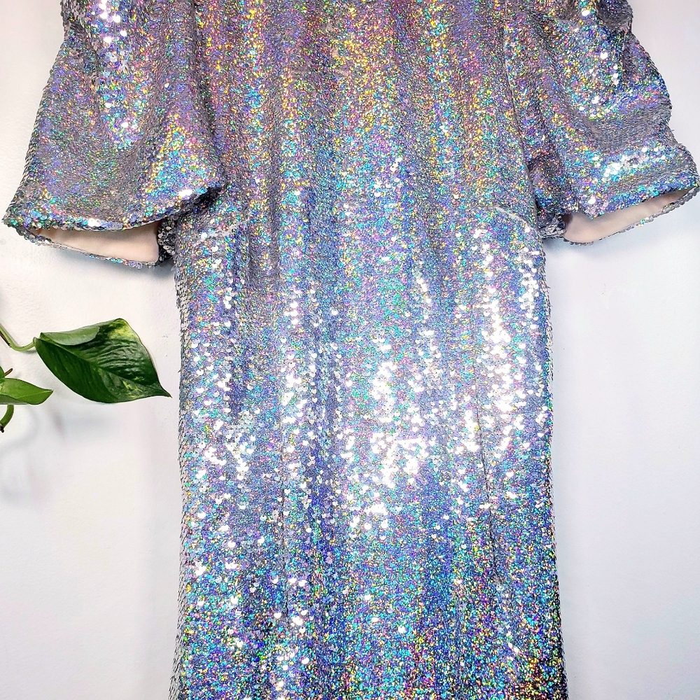 ASOS Edition New Glitter Sparkle Mini Party Dress - Picture 13 of 15